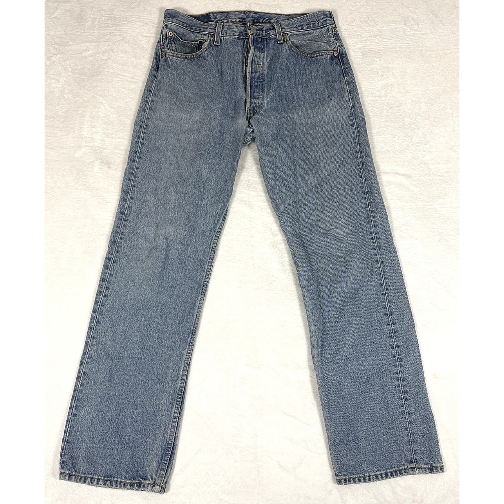 Levi's 501 Men's 34x32‎ Jeans USA Made Light Wash Button Fly 501-0193